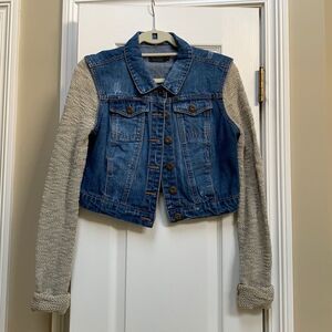 Sweater Sleeve Jean Jacket